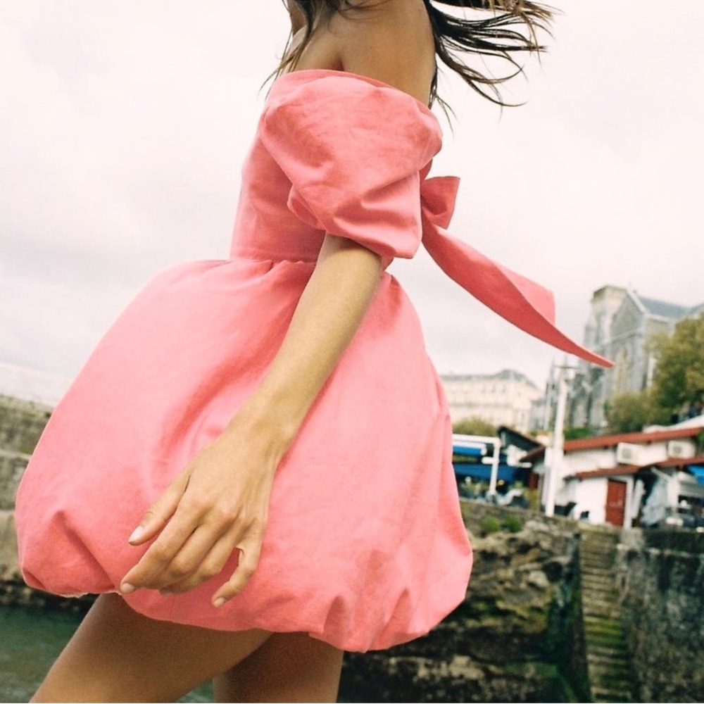 ZARA | Elegant Puff Sleeves Mini Dress
